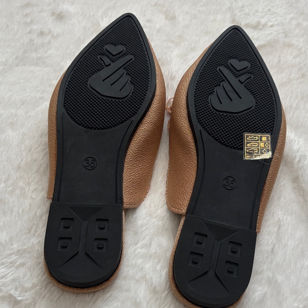 Elegant But Casual Tan Floral Women's Mules - Picture 4 of 5